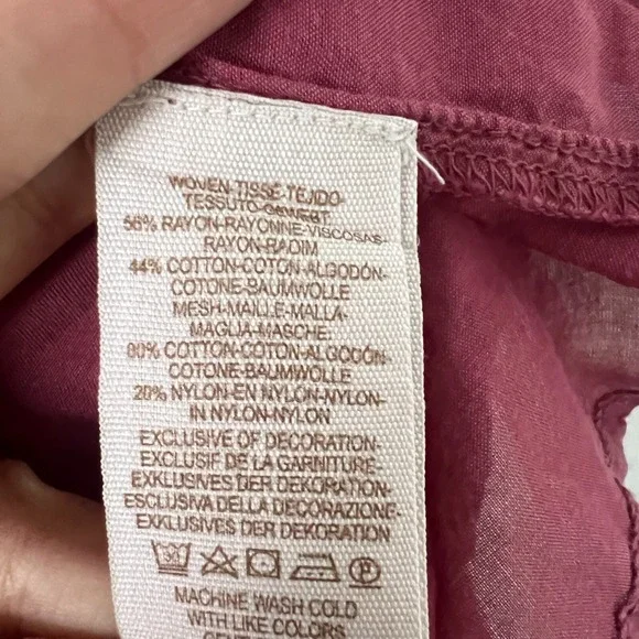 Free People Size XS‎ Have It My Way Top Beaded Tie Back Peasant Pink Boho Fairy - Picture 11 of 11